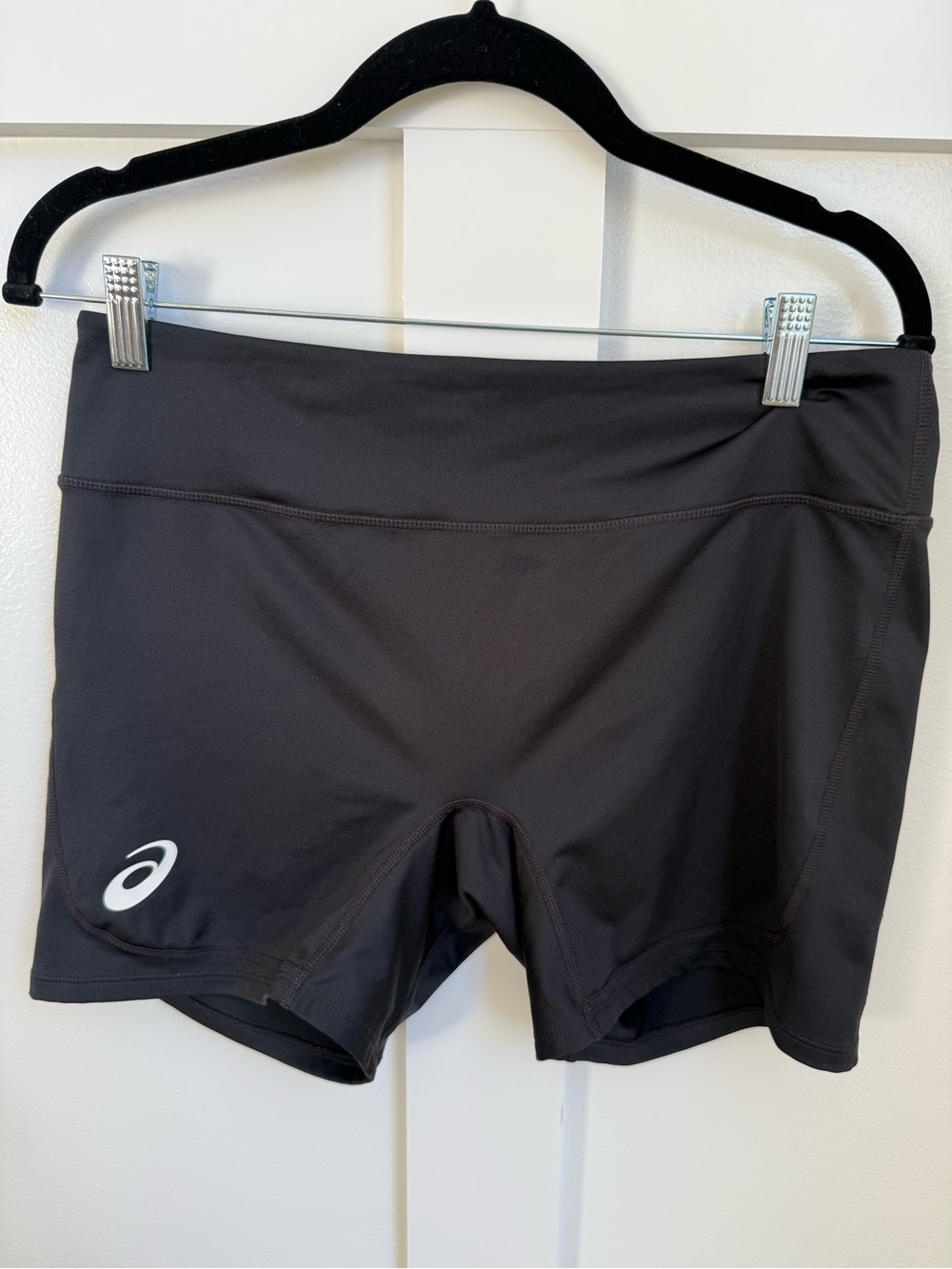 ASICS Black Women's Bike Running Shorts with Reflective Logo L activewear